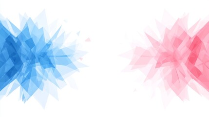 Abstract Blue Pink Geometric Crystal Burst Design