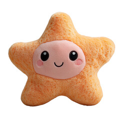Translucent sugar-textured starfish character with simplistic face, transparent PNG for whimsical illustrations or marine life themes