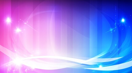 Abstract Blue Pink Wave Background with Sparkling Lights