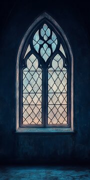 A window with a blue frame and a blue background. The window is open and the light is shining through it