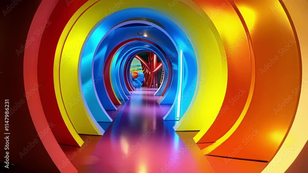 Poster inside one of the play tunnels is a fun and interactive exhibit about energy levels and how they rel