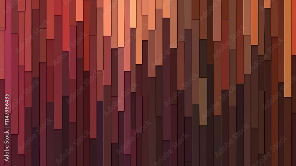 Poster abstract brown and red vertical stripe pattern design