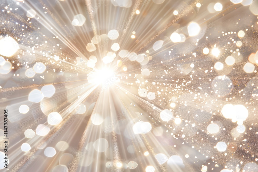 Canvas Prints a bright light shining on a bunch of small circles. the circles are all different sizes and are scat