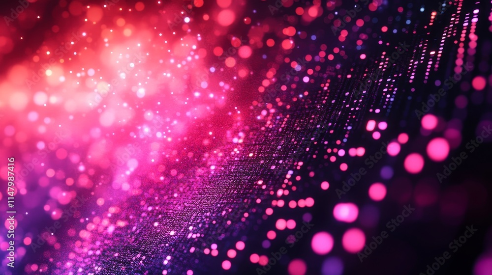 Poster colorful abstract background with luminous spheres and sparkling particles creating a vibrant atmosp