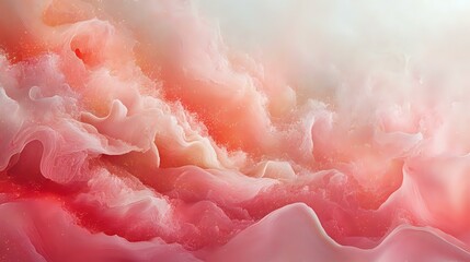 Abstract background of pink and coral waves blending softly into one another, adorned with subtle glitter effects for an ethereal look