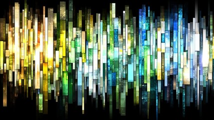 Obraz premium Abstract Colorful Vertical Rectangles Digital Art