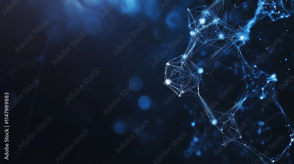 Poster network connections form intricate patterns in a dark blue digital environment showcasing the comple