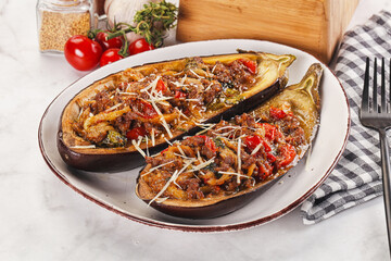 Baked eggplant with minced meat