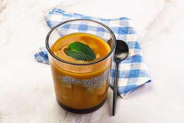Sweet dessert - mango with chia
