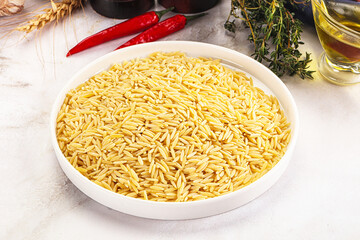 Italian raw dry pasta risoni