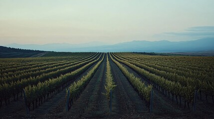 vineyard in the morning