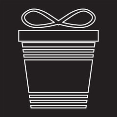 Presentation gift box icon. birthday, Christmas and Gift wrapping Presentation line gift box vector illustration.