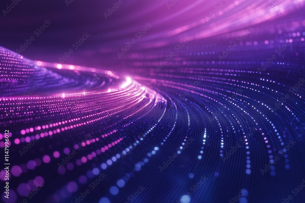 Poster vibrant waves of light create dynamic patterns in a digital landscape during a futuristic display