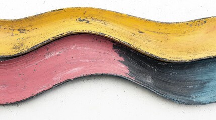 Obraz premium Abstract wavy painted metal stripes.