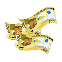 Fototapeta premium 500 Peso Bills Wavy Pair