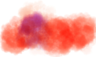 Fantastic red orange white smoke. Magic smoke. Smog cloud on podium or stage. Fog vapor over ground or water surface, magic haze. PNG.