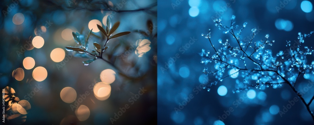Poster creating a magical backdrop with a blue bokeh effect