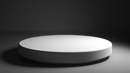 White Circular Platform On Dark Background