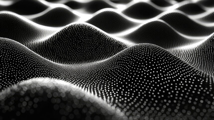Naklejka premium Abstract grayscale wave pattern of dots.
