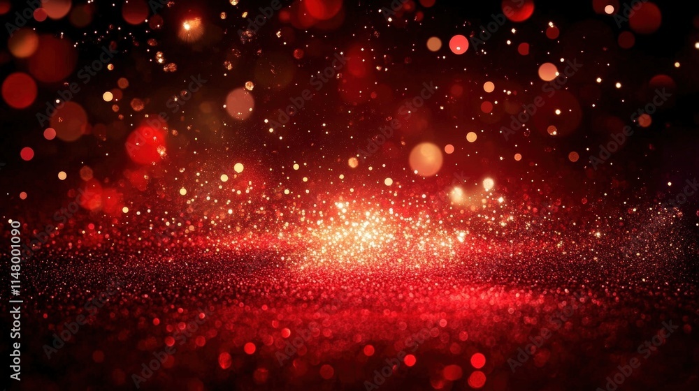 Aufkleber abstract background with glimmering gold and red glittering lights creating a festive atmosphere ide