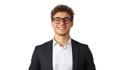 Professional Young Man Smiling in Formal Attire