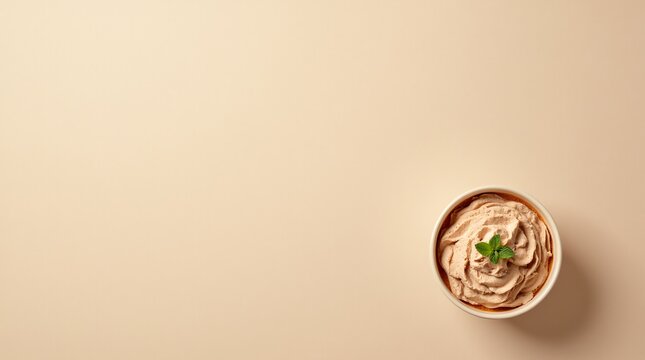 sheabutter in bowl with beige background, space text