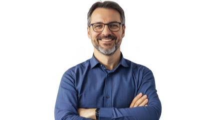 Confident Professional Man Smiling with Arms Crossed