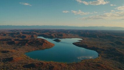 Fototapeta premium Drone view of the lake