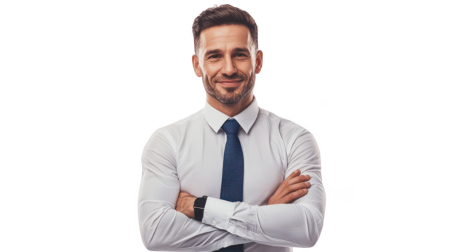 Confident Business Professional Smiling with Arms Crossed