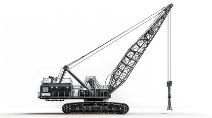 Tall industrial crane hoisting and transporting large steel structures at a busy urban construction site showcasing advanced engineering and heavy machinery technologies
