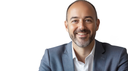 Professional Man Smiling in Modern Attire