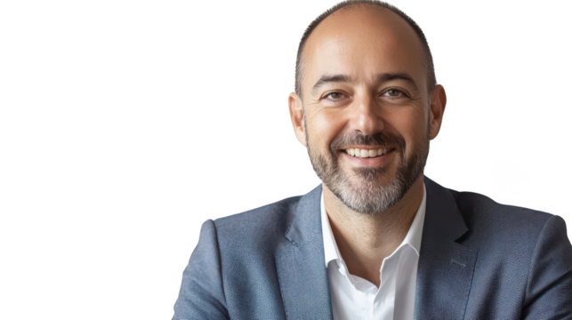 Professional Man Smiling in Modern Attire