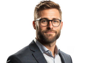 Professional Man with Glasses in Business Attire