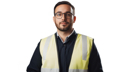 Professional Male Worker in Safety Vest Portrait
