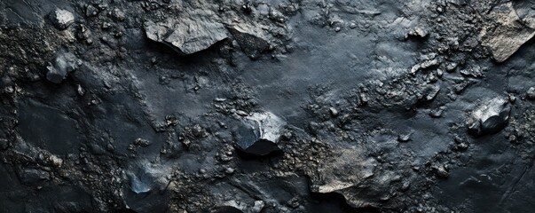 Fototapeta premium Backdrop of rough grainy stone or sand plaster texture in black or dark gray