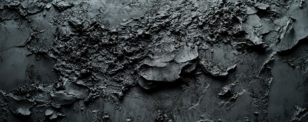Obraz premium Backdrop of rough grainy stone or sand plaster texture in black or dark gray