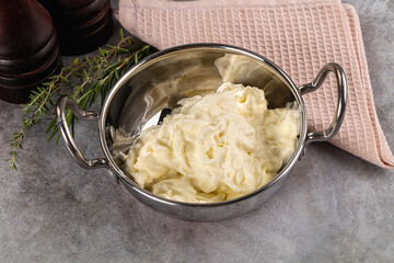 Italian soft young cheese stracciatella