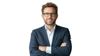 Professional Man in Suit with Glasses