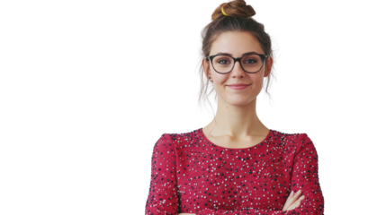 Confident Young Woman in Glasses with a Smile