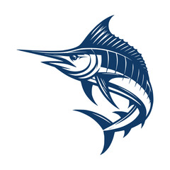 Blue marlin fish vector art illustration