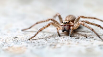 A close up of a spider on a concrete surface