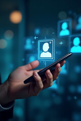 Business verifies personal info of clients using a KYC card icon on their virtual screens for client authentication._00001_