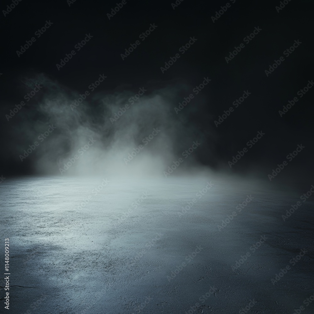 Poster mysterious fog envelops a dimly lit space creating an eerie yet captivating atmosphere for artistic 