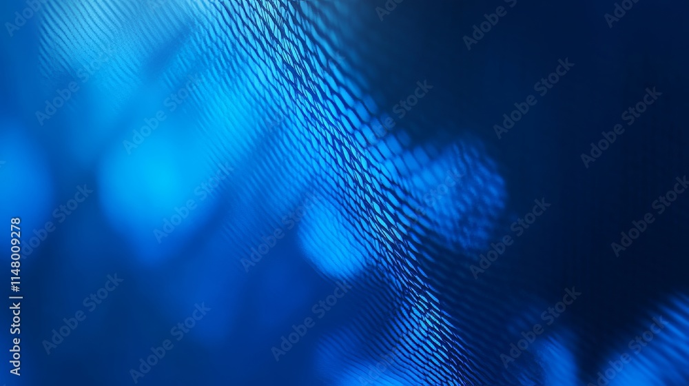 Poster close-up view of a textured surface with blue tones showcasing light reflections and patterns in an 
