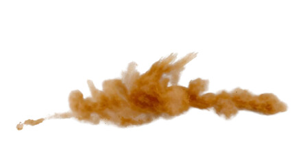 Naklejka premium Sandstorm sand dust cloud flying small particles isolated on transparent background