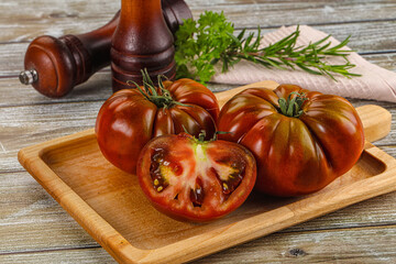 Organic juicy ripe red tomatoes