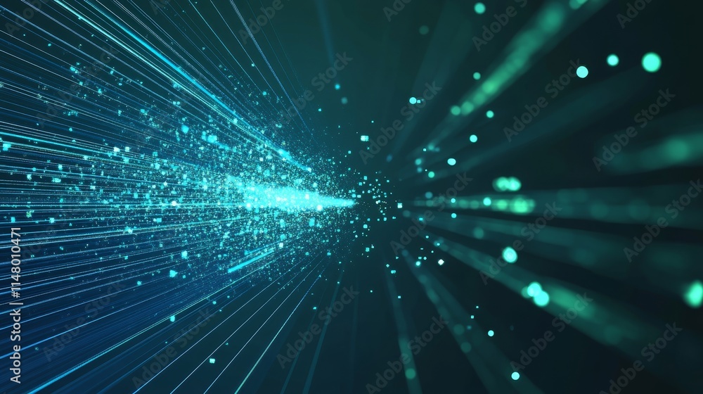 Poster dynamic light rays creating an abstract background for technology applications and creative projects