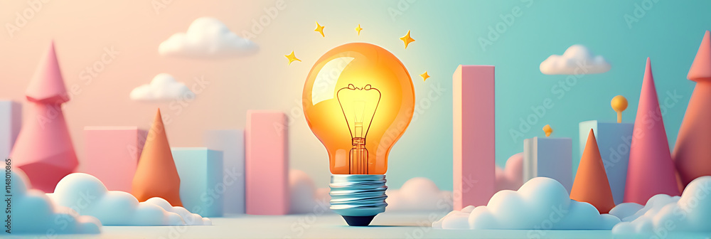 Poster bright business ideas come from creative solutions planning with inspiring concepts and a spark of i