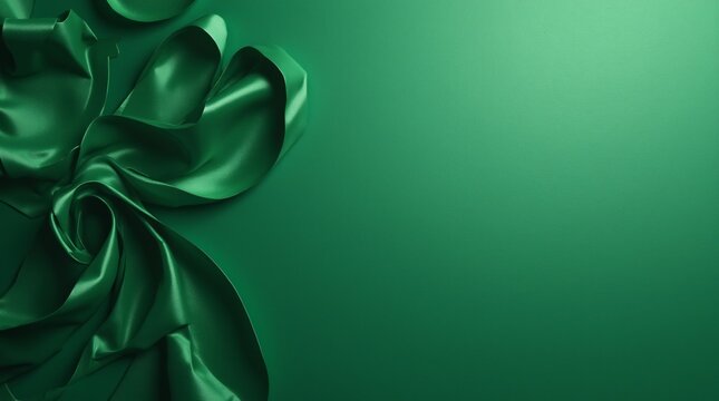 green silk fabric background