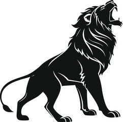 Lion anger silhouette vector art illustration 